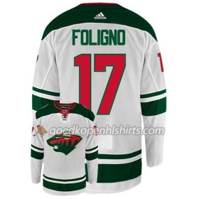 Minnesota Wild MARCUS FOLIGNO 17 Adidas Wit Authentic Shirt - Mannen